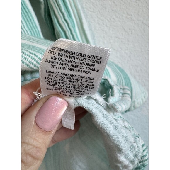 Time and Tru Women's Blue White Striped Button Down Shirt Cotton Long Sleeve M - Picture 7 of 10